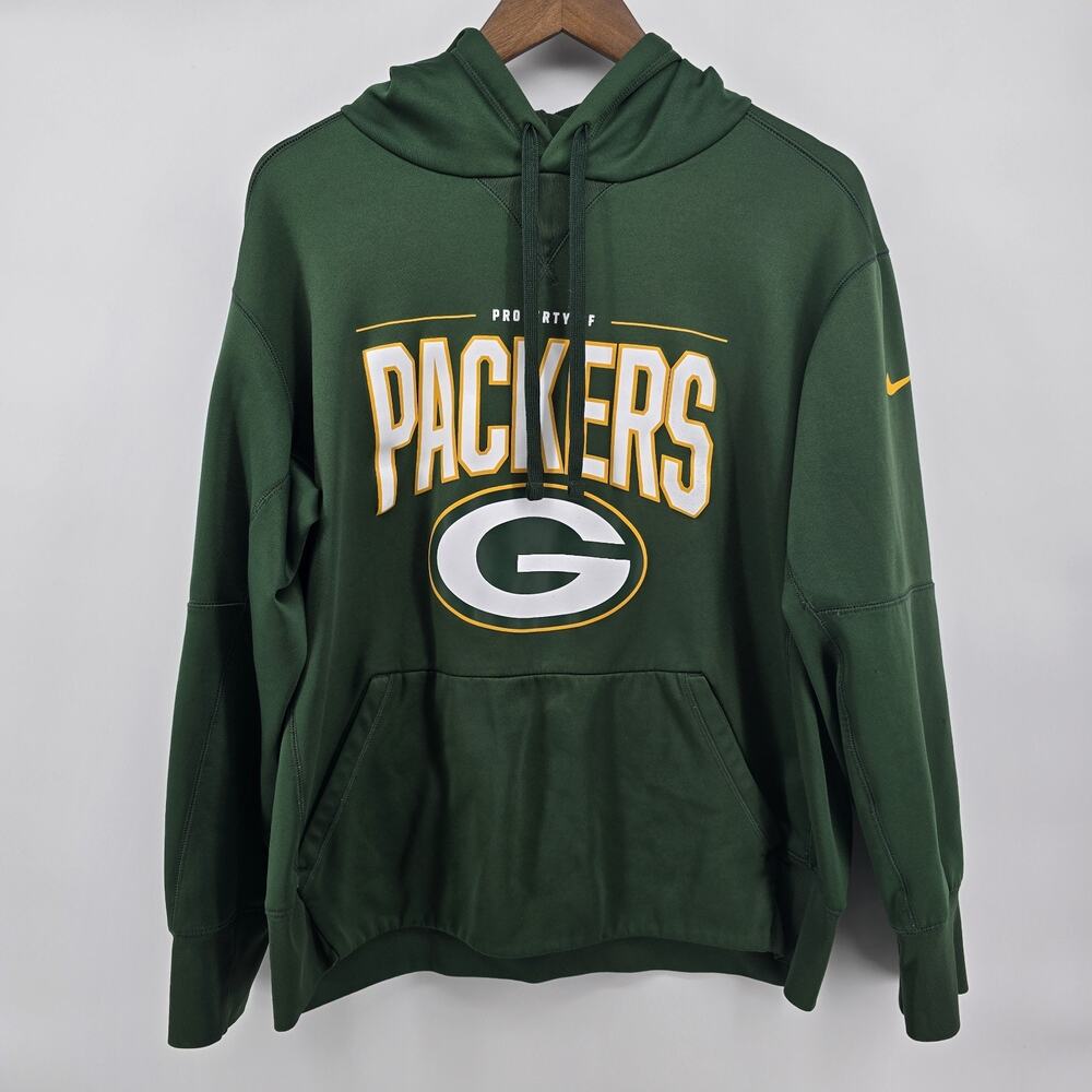 Nike NFL Green Bay Packers On Field Dri Fit Hoodie Mens L Green